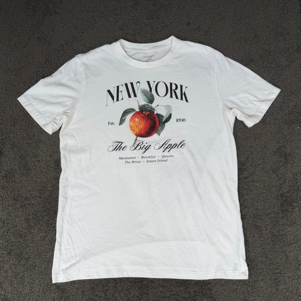 Old Navy Mens New York The Big Apple Graphic T-Shirt White Small 3715